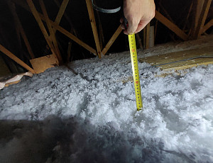 Zateplení stropu bungalovu pomocí foukané izolace